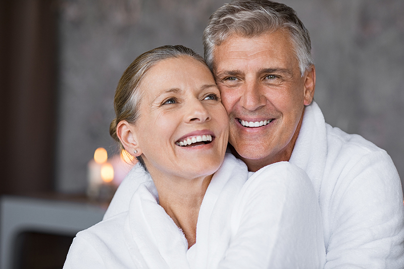 Smiling older couple