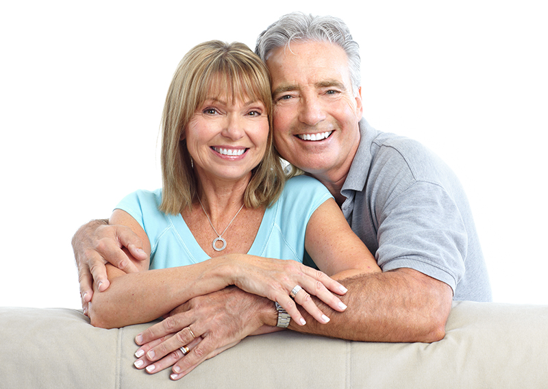Senior Happy Couple With Dental Implants From Central Coast Dental Care