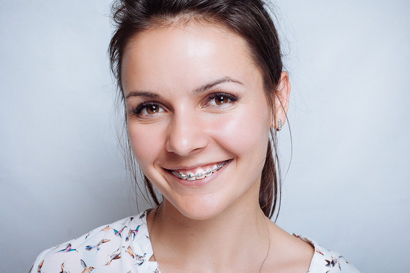 Woman with braces